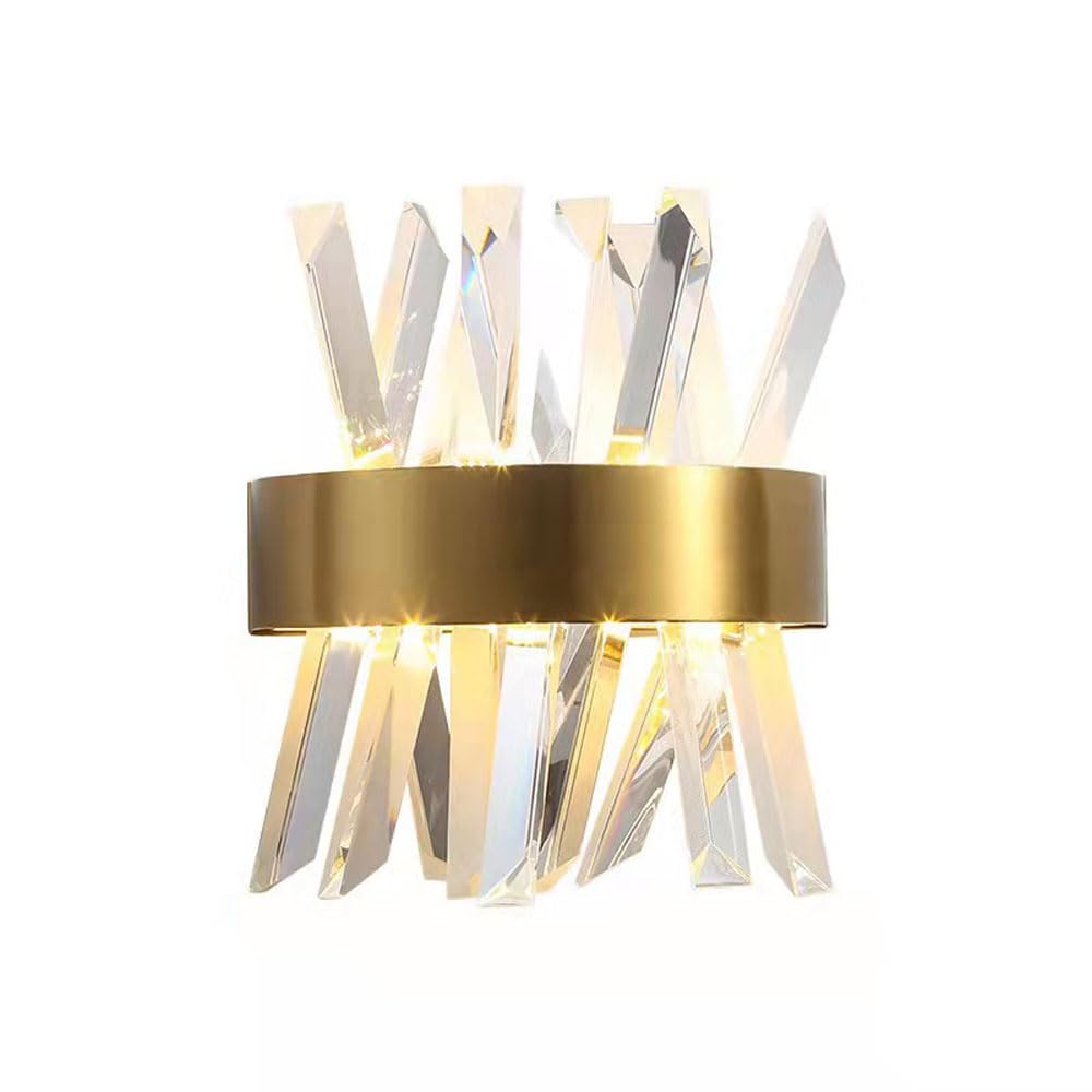 KXEcoLife Wall Sconce Modern Lamp Post Light living Room Hall Background Hallway Aisle Bedside Crystal E14 Stainless Steel Body Lighting Fixture