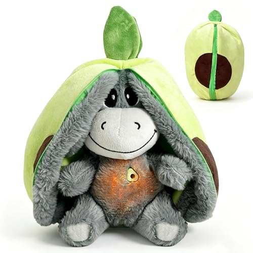 HOVCEH 32cm Atmendes Kuscheltier Esel Herzschlag Plüsch Esel mit Licht Und Musik Atmendes Kuscheltier für Erwachsene KuscheltierAtmet Esels zum Linderung Angstzuständen (Grün)