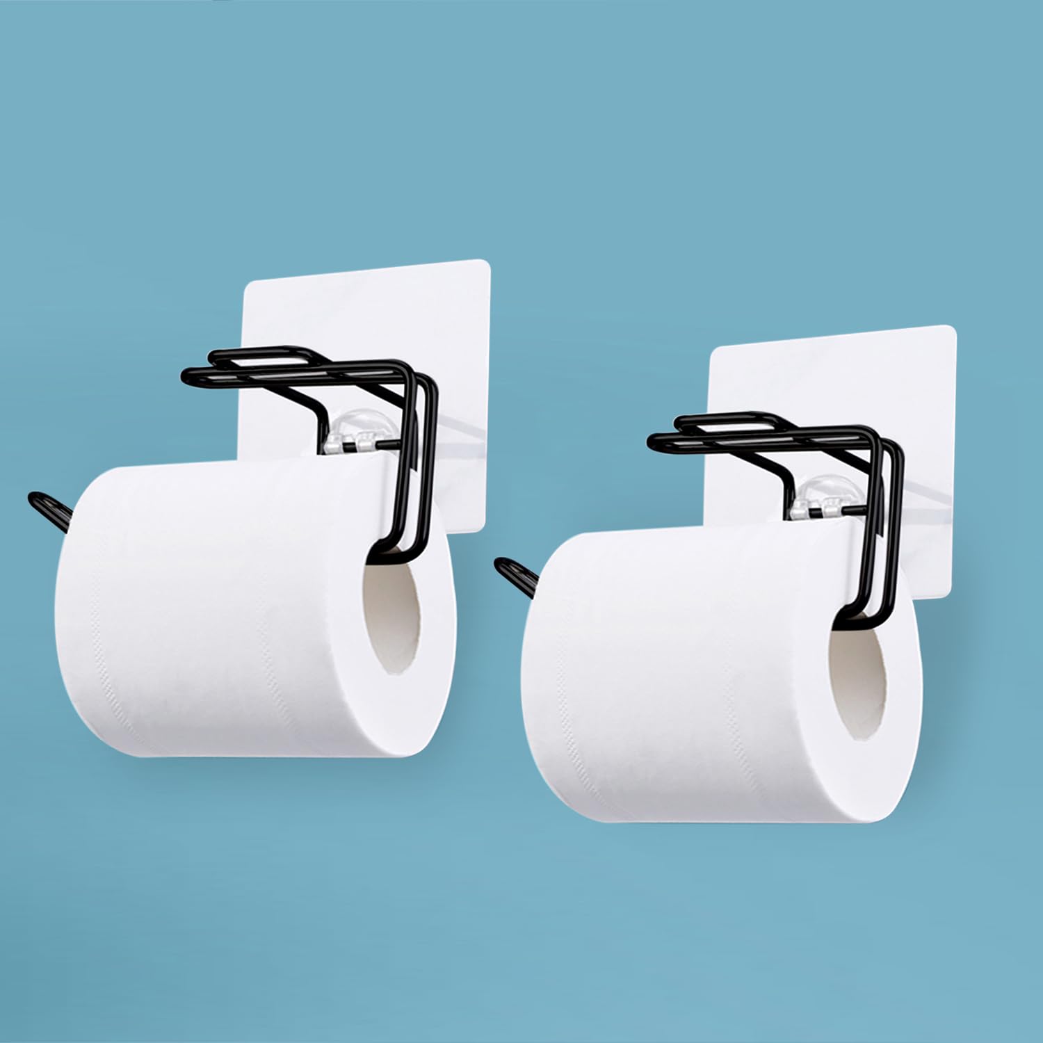 Everline Magic Sticker Self Adhesive Wall Mounted Tissue/Toilet Paper Holder Stand in Bathroom - Black (Pack of 2) (B0C7RM5Q7F) Amazon Price History, Amazon Price Tracker