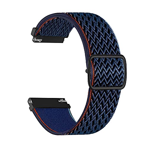 Image of CellFAther 20mm Watch Band Elastic Nylon Loop with Quick Release pins Compatible with Samsung Galaxy Watch Active 2 44,40mm / Galaxy Watch 3 41mm / Galaxy Watch 42mm /Gear S2 /Classic (Midnight Blue)