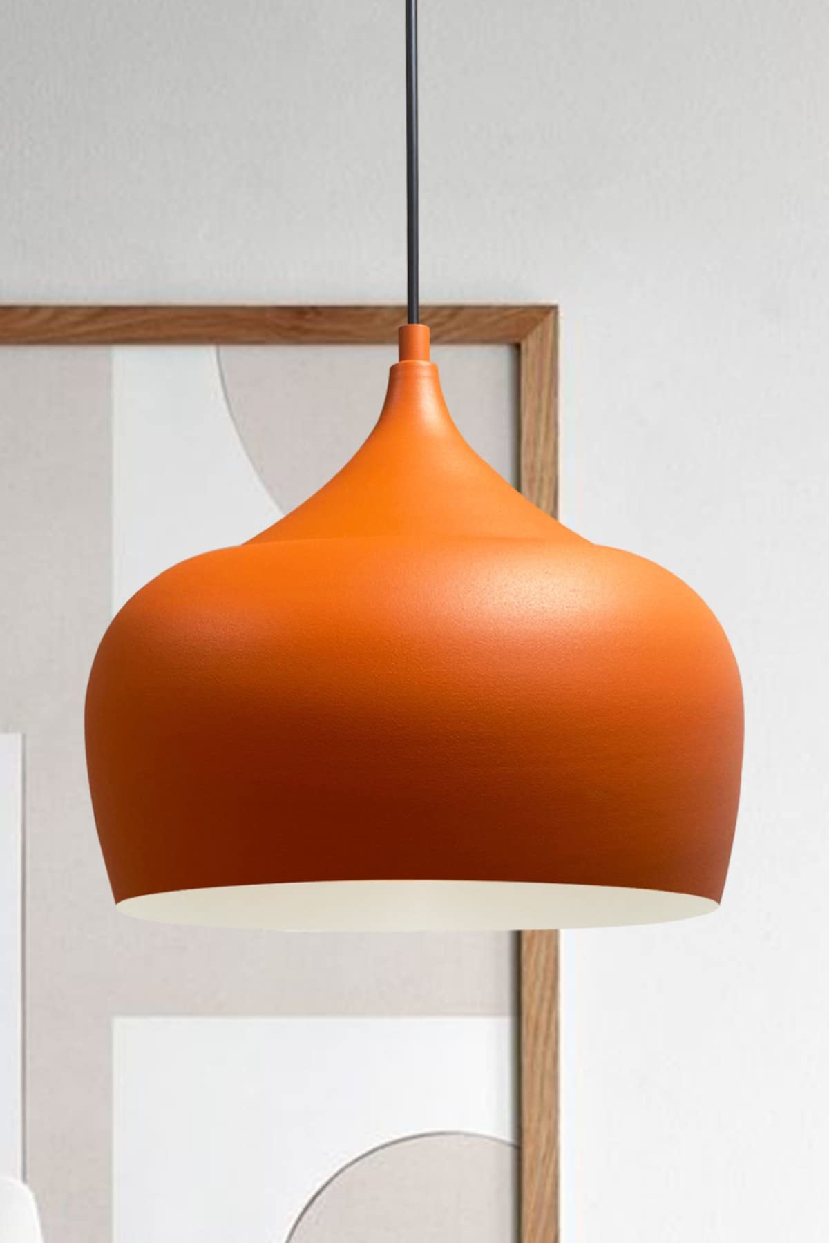 bamyum Plafoniera Arancia Lampada a Sospensione I Kreis I Diametro 30 cm Lampada da Salotte E27 Industriale in Metallo in Vintage