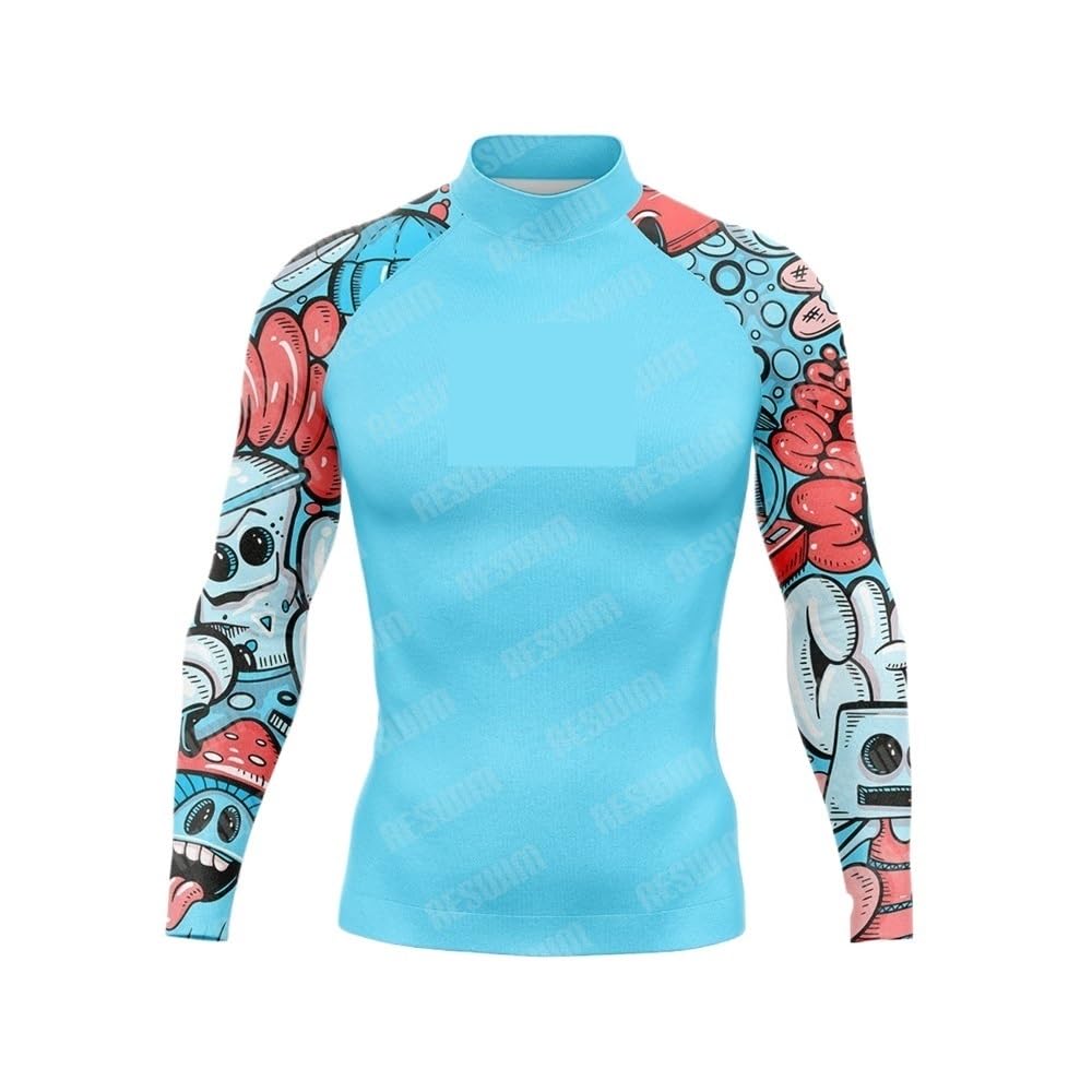 Męski strój surfingowy zabawny rash guards koszulka z długim rękawem, losowy, 60