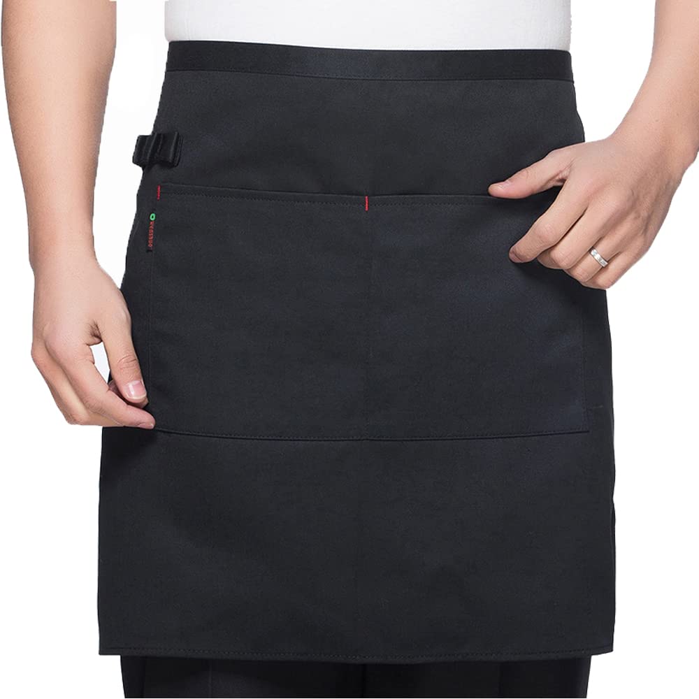 DNLKWGO Mens Womens Half Kitchen Cooking Apron Server Waist Aprons Waitress Half Aprons