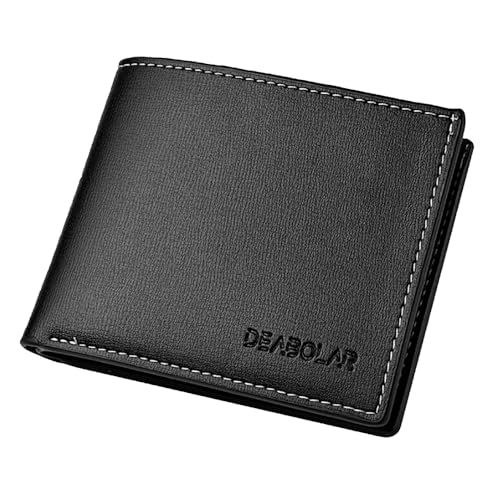 Image of Slim Wallet for Men with Coin Purse, Minimalist Wallet with Zipper, Bifold Mens Wallets with Credit Card Holder, PU Leather Men's Wallet with Money Clip, Carteras Para Hombres (BLACK D1)