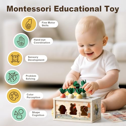 Image of Joyreal 8-in-1 Montessori Tissue Box Toy for Baby 12 Months - Neutral Color Wooden Activity Cube for Boys and Girls First Birthday Gifts - Sensory Toy for Toddlers 1-3 Preschool Learning Education