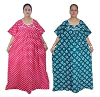 BINDASS FEMALE COLLECTION Women's Printed Cotton Nighty Plus Size Jumbo Combo (Pack of 2) Nightwear 5XL to 7XL