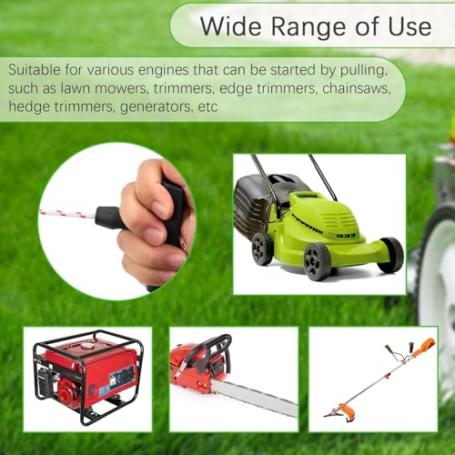 TXXATX 3mm Lawnmower Pull Cord 10m/32.8Ft Pull Cord for Petrol Lawnmower with 4 Pcs Pull Cord Handle Recoil Starter Rope Replacement Universal Engine Starter for Chainsaw Trimmer Petrol Lawnmower - Image 4