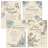 Expressions of Faith Anniversary Cards - Set of 8 (4 designs), Large 5' x 7' Religious Wedding...