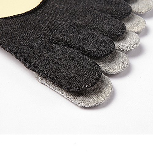 Cotton Soft Five Finger Nonslip Invisible Men Ankle(Black)4