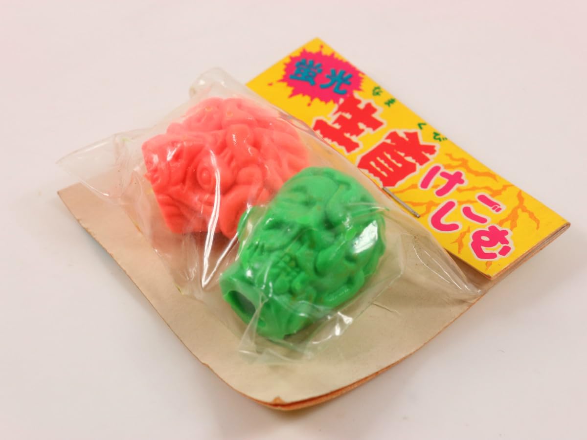 Amazon.co.jp: 昭和レトロ 蛍光 生首けしごむ マイナー消しゴム