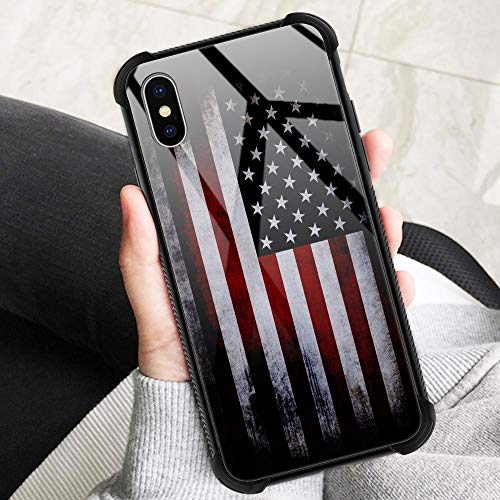 Iphone Xr Case,Old Flag Iphone Xr Cases For Boys Men, Pattern Design Shockproof Anti-Scratch Organic Glass Case For Apple Iphone Xr 6.1 Inch #TOP2