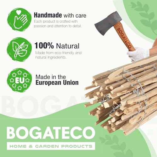 BOGATECO Staketenzaun Haselnuss Kastanie | Holz-Zaun 80 cm Hoch & 500 cm Lang | Lattennabstand 4-5 cm | Perfekt als Gartenzaun | Zaun Garten Steckzaun Holzzaun | Langlebige