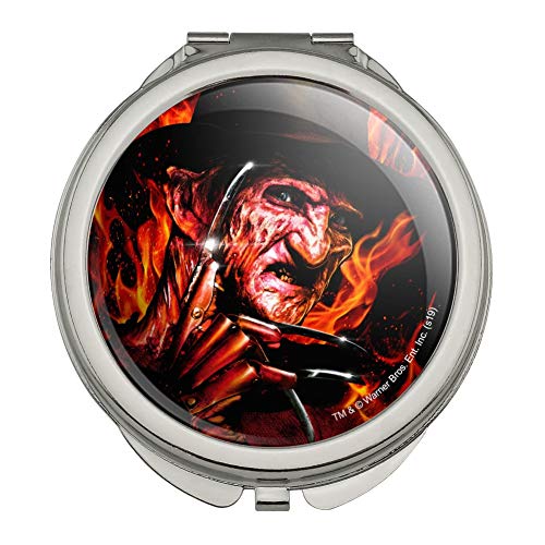 GRAPHICS & MORE A Nightmare on Elm Street Freddy's Fire Compact Travel Purse Handbag Makeup Mirror