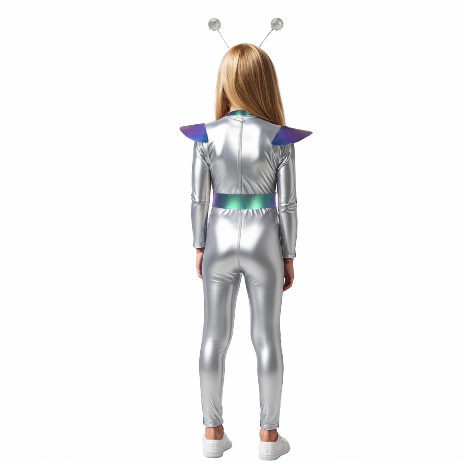 Niños Cosplay niña AI astronauta alien robot robots juego de rol fiesta traje Halloween tribunal vestido de logro inusual