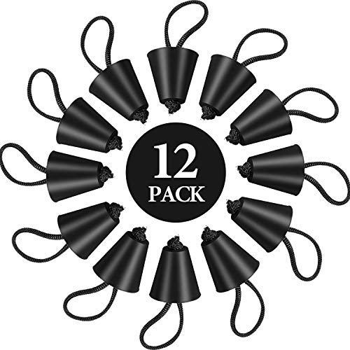 12 Packs Universal Kayak Scupper Plug Kit for Native Kayaks Hobie Kayaks Wilderness Systems Kayaks Perception Kayaks and More (Black)