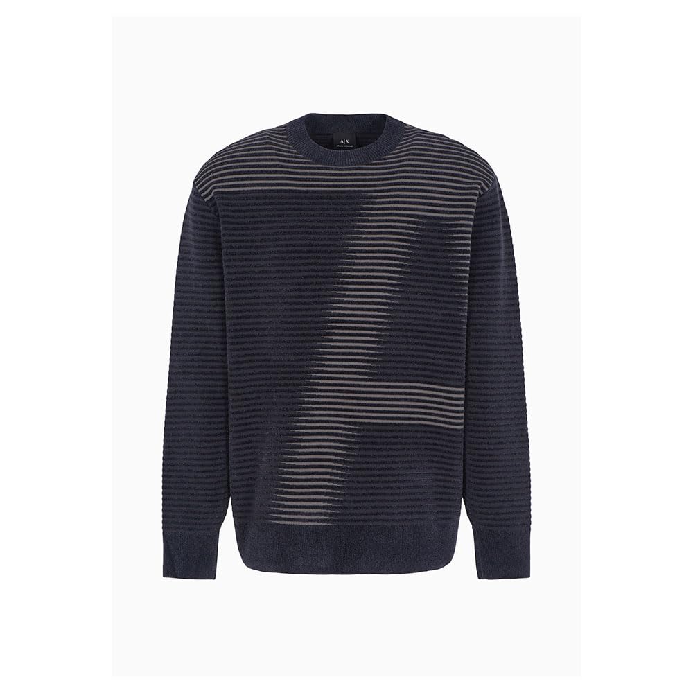 Armani Exchange Limited Edition A Line Pullover Sweater with Hortizontal Stripes And A Large A Logo Pullover Uomo