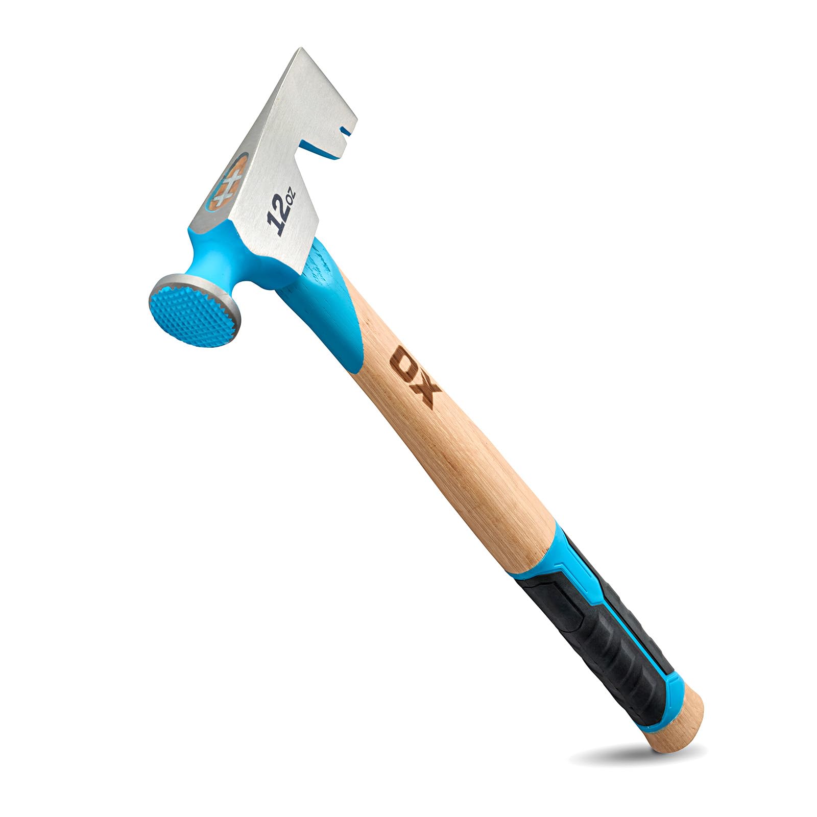 OX Tools Pro 12oz Dry Wall Hatchet Hammer Combo with TPR Grip and Nail Puller Straight Hickory Handle Milled Face Drywall Hammer Tool Hatchet Hammer OX-P088712
