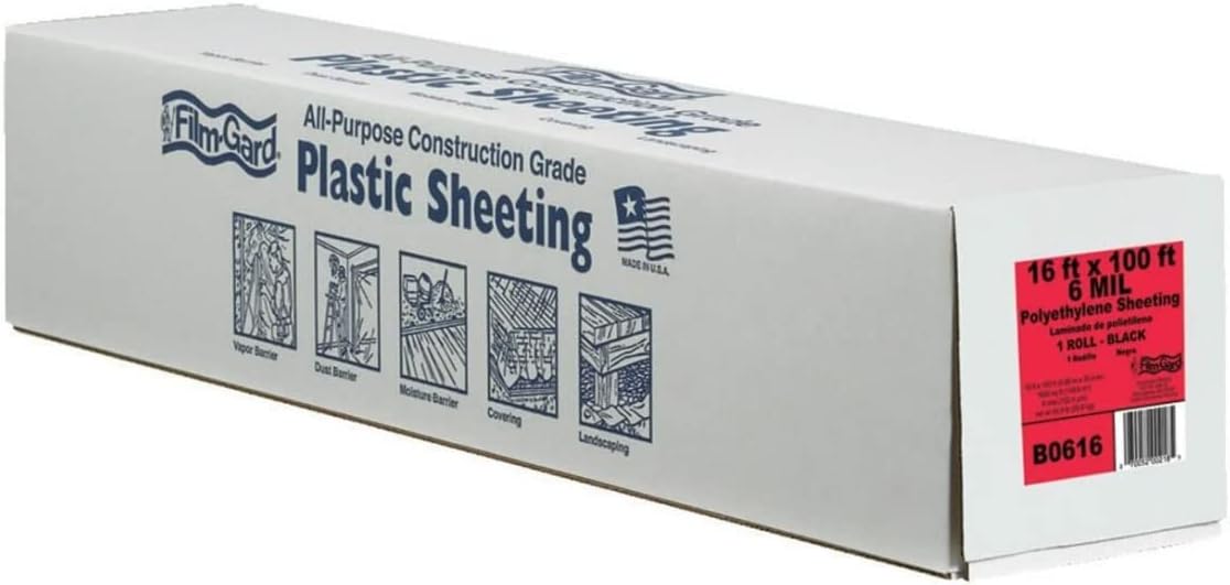 Berry Plastics Film-Gard Polyethylene Sheeting (Black, 16 x 100 feet)