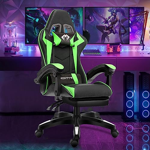 Belle&Zen Cadeira Gamer Ergonomica Moderno Verde, Design Ergonômico, Giro de 360 Graus, Material Premium, Adequada para Várias Ocorrências, para Trabalho, Estudo e Jogos