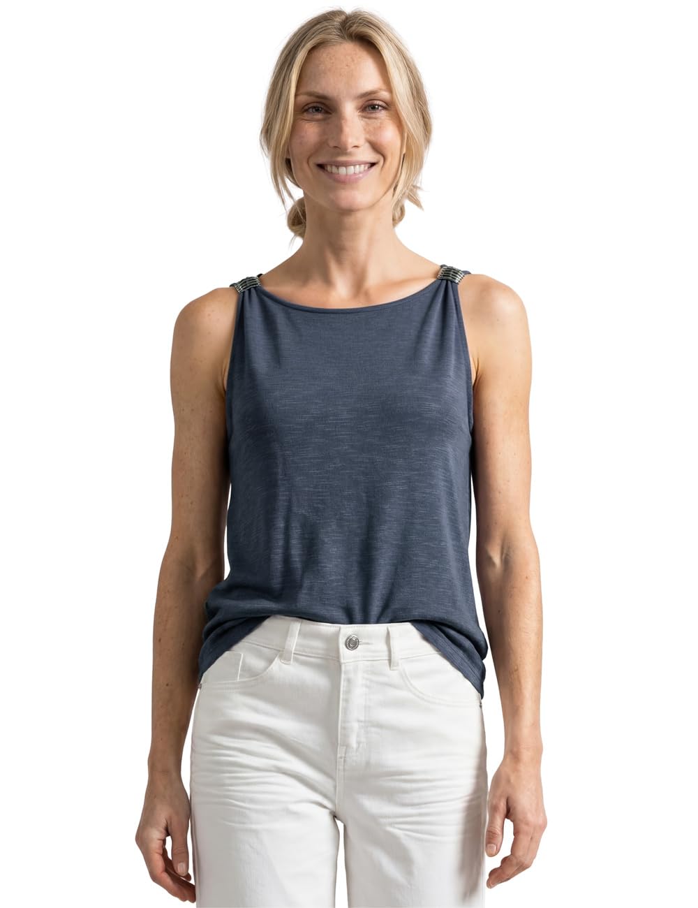 Street One 3230500 Top con Escote Barco y Detalle en los Hombros Mujer (Pack de 1)