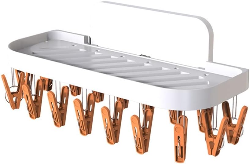 17pcs Socks Pegs Hangers for Clothes Underwear Towel Wall Mounted Clothespin Bathroom Organizer Cloth Hanging Rack (Color : Black, Size : 1) (Black 1)