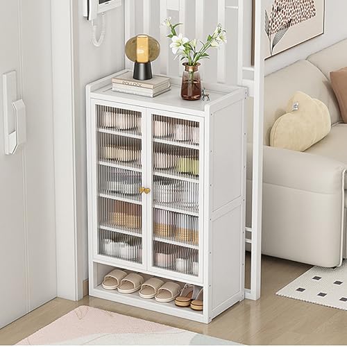Meuble à chaussures blanc compact pour couloir et petits espaces