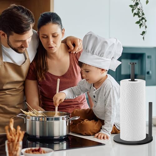 Soporte para rollo de cocina de acero inoxidable con base pesada antivuelco 3