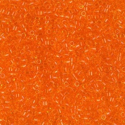 Miyuki Delica 11/0 Cylinder Seed Beads - Tr Orange - DB0703 5 Grams