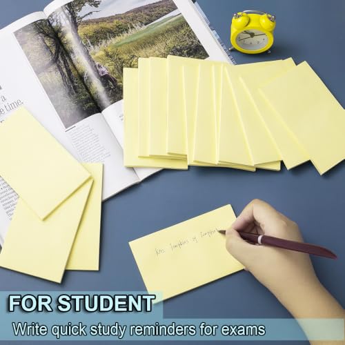 Image of (15 Pads) Sticky Notes 3x5 in,Light Yellow Notepads,Stickies,Memo Note Pad