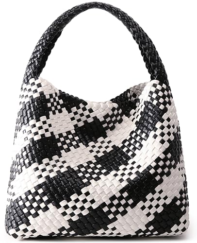 Image of Queenoris Fashion Hobo Bags for Women Top-handle Shoulder Bag Vegan Leather Purses Soft Summer Tote Bag | WOVEN