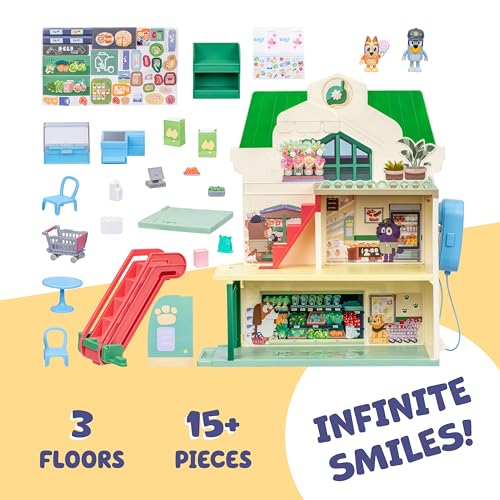 Bluey and Bingo Supermarket Playset with Escalator, Pretend Play Toys for Toddlers, Sounds and 15 Pieces, Bluey Grocery Store Playset by Bluey - Image 4