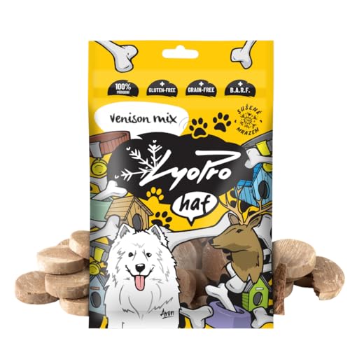 LyoPro Wildmix für Hunde und Katzen 50 g | 100% natürlich | Gefriergetrocknetes Fleisch und Innereien | Ohne Gluten, Konservierungsstoffe und Zusatzstoffe | Barf-freundlicher Snack (50 g, Wild-Mix)