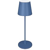MAJESTIC AGATA – Lampada da tavolo LED senza fili ricaricabile, Lunga durata, Dimmer Touch, Luce Calda-Naturale-Fredda, per interni ed esterni IP54, H37cm, BLU PASTELLO