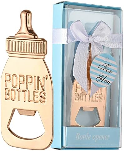 12 pcs Baby Shower Return Gifts for Guest Supplies Poppin Baby Bottle Shaped Bottle Opener with Exquisite packaging For Guests Party Souvenirs decorations 12pcs by WeddParty (Baby Bottle)