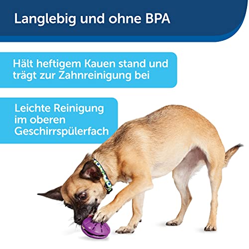 PetSafe Twist-n-Treat Hundespielzeug, Befüllbares Snackspielzeug mit anpassbarer Ausgabe, Spülmaschinenfest, Lila