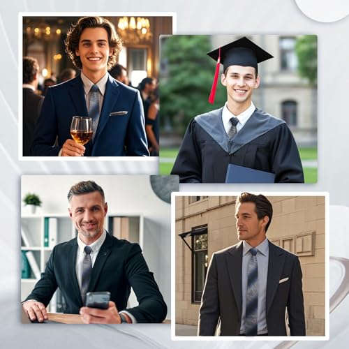 Image of Mens Tie Pre-tied Adjustable Men's Neckties, Zipper Ties for Men Accessories Business Wedding Party