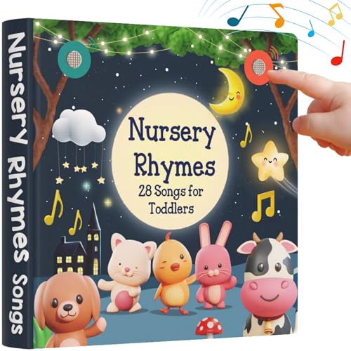 Image of LEARNING BUGS Nursery Rhymes – Sing Along with 28 Favorite Nursery Rhymes, Musical Books for Toddlers, 28-Button Music Book, Musical Toys for Toddlers 1-3