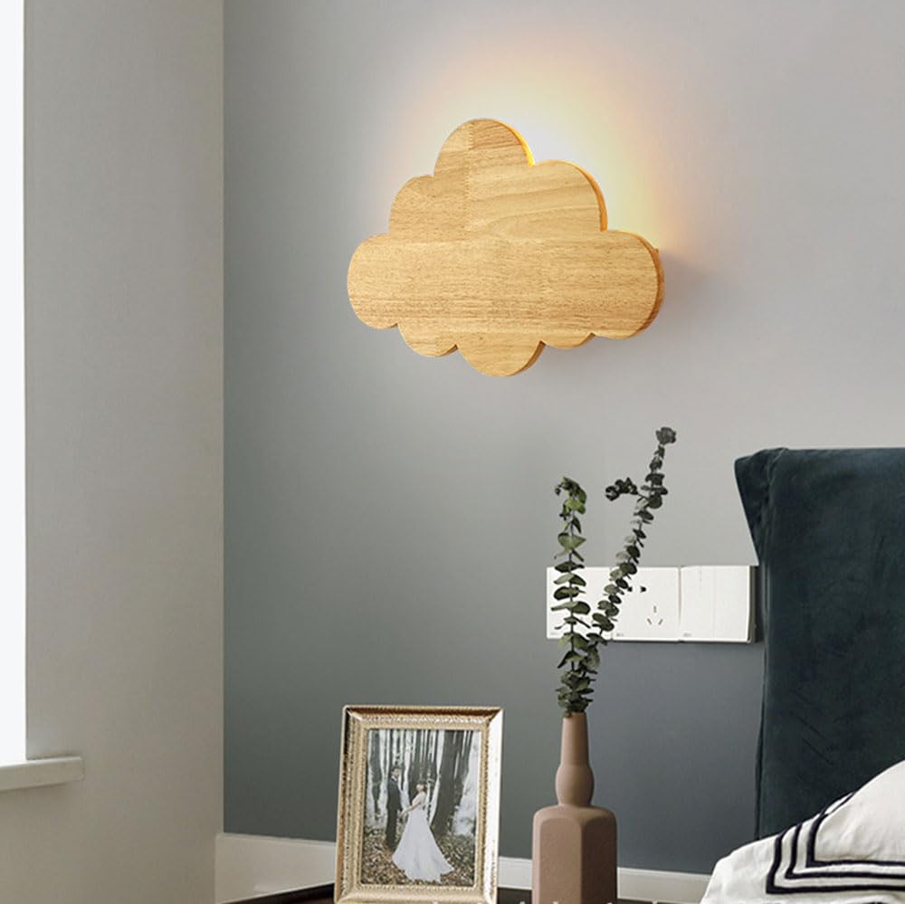 Luz Nocturna De Nube Para Dormitorio, Luces De Nube De Madera Para Guardería De Bebé, Linda Lámpara De Nube Flotante Para Decoración De Habitación, Lámpara De Noche De Nube Colgante G9 Buld Pa