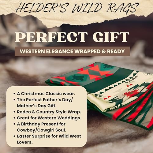Wild Rag Silk Scarf 36'', Western Cowboy Bandana Square Silky Wild Rags,Black Grey Aztec Horses Tibal for Men & Women4