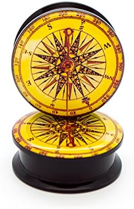 Vintage Compass Acrylic Plugs Gauges Tunnels Expanders Tapers - 2g (6 mm)