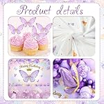 Purple Balloon Arch Kit with Foil Butterfly Balloons, Happy Birthday Backdrop & Tablecloth Decorations for Girl's Party - Image 4