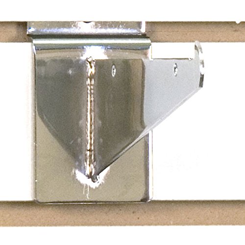 Heavy Duty Slatwall Chrome Shelf Bracket 6 Inch - Pack of 8