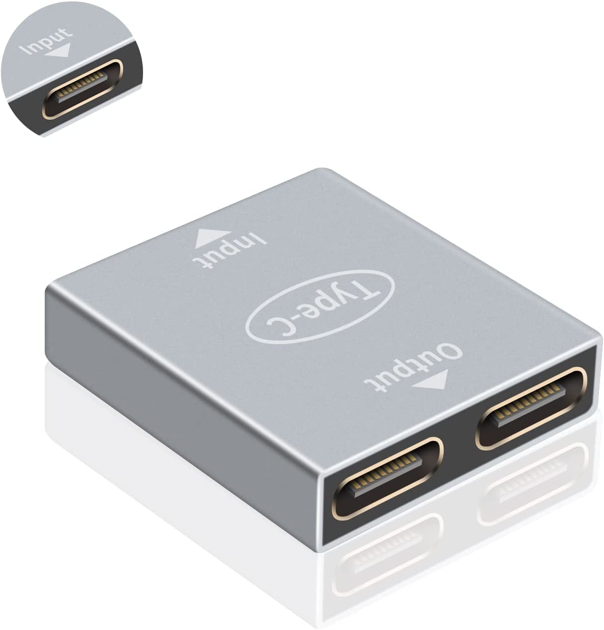 MICROWARE USB C Splitter, Dual USB C Coupler, Unidirectional Transmission USB C to USB C Female Y Splitter Support 5V 3A Connector Charger and Data Sync (Not Support Thunderbolt) 1 Pack-image-7
