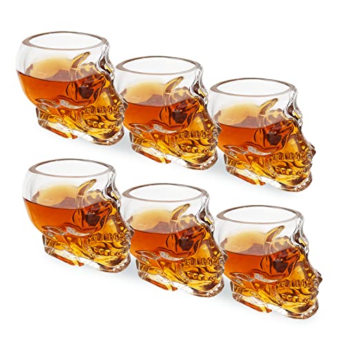 Cadeaux gothiques originaux : lot de 6 verres de tête de mort - 3