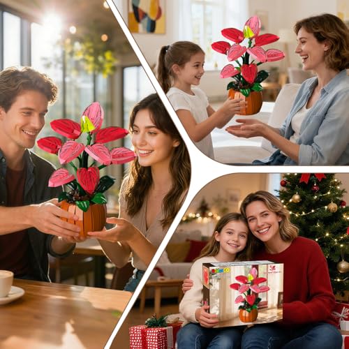 HiWEEGO Flowers Botanicals Bonsai Building Set - Artificial Bonsai Potted Plants for Home Office Decors, 782PCS Flower Easter Gift for Kids Boys Girls Women Adults Building Blocks Decoration Display by HiWEEGO - Image 9