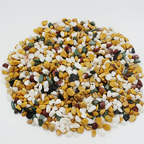 Szgulaike Gravel For Aquarium, Aquarium Rocks Natural Decorative Mixed Color Pebbles Fish Tank Gravel Small Garden Rocks Soil Cover, Mixed Color Stones,Vase Fillers (Colorful) (2.2Lbs) #TOP5