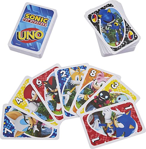 Mattel Games Uno Sonic The Hedgehog Card Game For Kids & Family, Themed Deck & Special Rule, 2-10 Players #TOP2