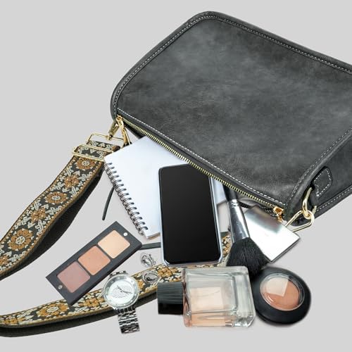 Image of Crossbody Bag for Women, Bohemian Vintage Purse with Wide Strap | Stylish Vegan Leather Design, Adjustable Shoulder Strap, Versatile for Daily Travel and Weekend, Ideal Gift Choice