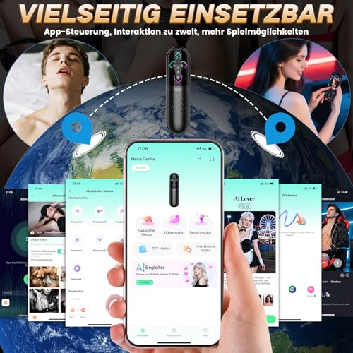 KI-Interaktion Sex Spielzeug für die Männer Masturbator, Masturbieren für Männer 10 Vibrations & 7 Teleskopfunktion & 5 Saugmodi, Schnellheiz Taschenmuschi Sexspielzeug Masturbatoren, APP Sex Toys