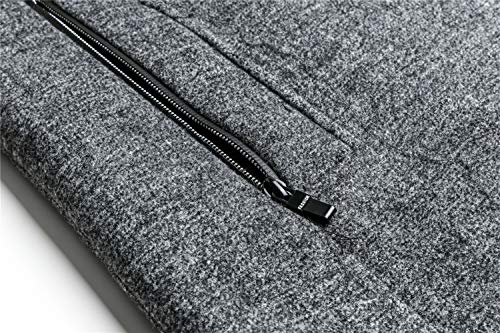 Image of WULFUL Men's Wool Blend Winter Coat Slim Fit Short Trenchcoat Warm Business Jacket with Detachable Soft Wool Scarf